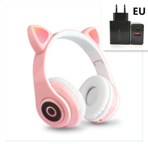 JMT-188618 Luminous Cartoon Cat Ears Bluetooth Headset with Stereo Sound and Foldable Design