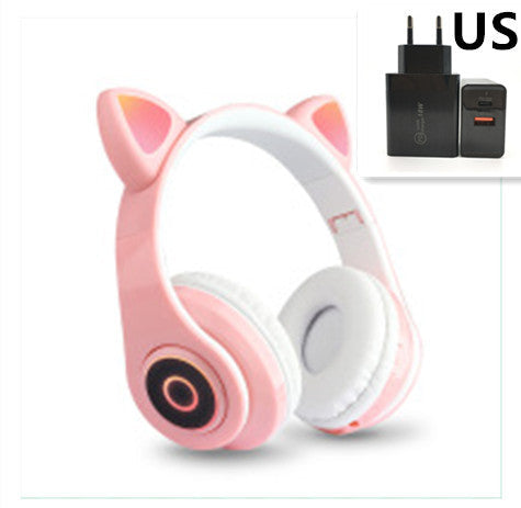 JMT-188618 Luminous Cartoon Cat Ears Bluetooth Headset with Stereo Sound and Foldable Design