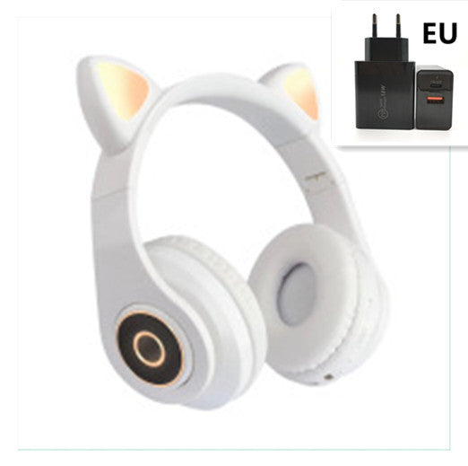 JMT-188618 Luminous Cartoon Cat Ears Bluetooth Headset with Stereo Sound and Foldable Design