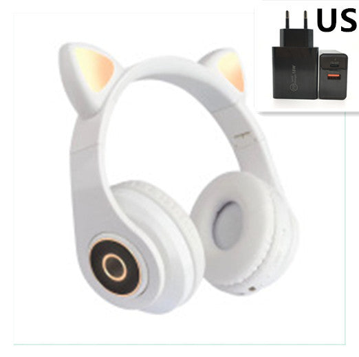 JMT-188618 Luminous Cartoon Cat Ears Bluetooth Headset with Stereo Sound and Foldable Design