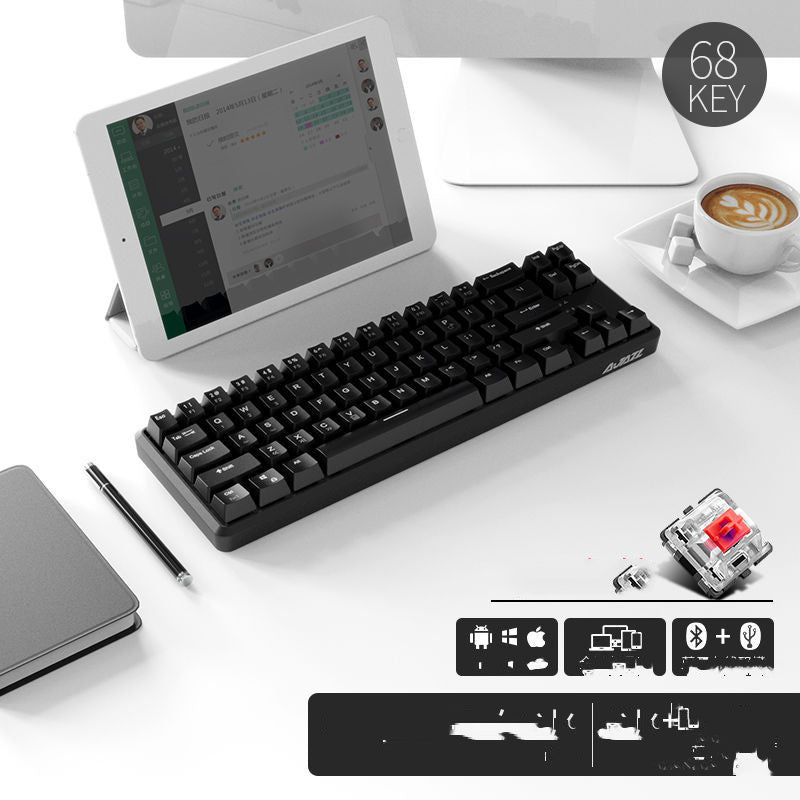 JMT-188746 Wireless Bluetooth Mechanical Keyboard with RGB Backlight - 87 Keys, Ergonomic Design, Dual Mode for Office and Gaming