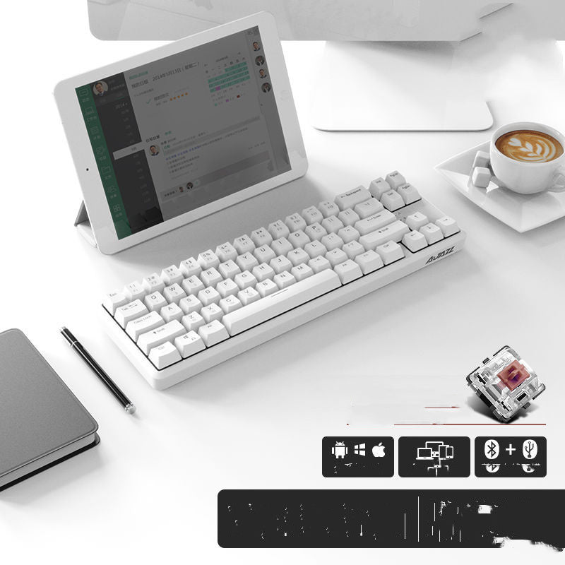 JMT-188746 Wireless Bluetooth Mechanical Keyboard with RGB Backlight - 87 Keys, Ergonomic Design, Dual Mode for Office and Gaming