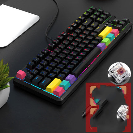 JMT-188746 Wireless Bluetooth Mechanical Keyboard with RGB Backlight - 87 Keys, Ergonomic Design, Dual Mode for Office and Gaming