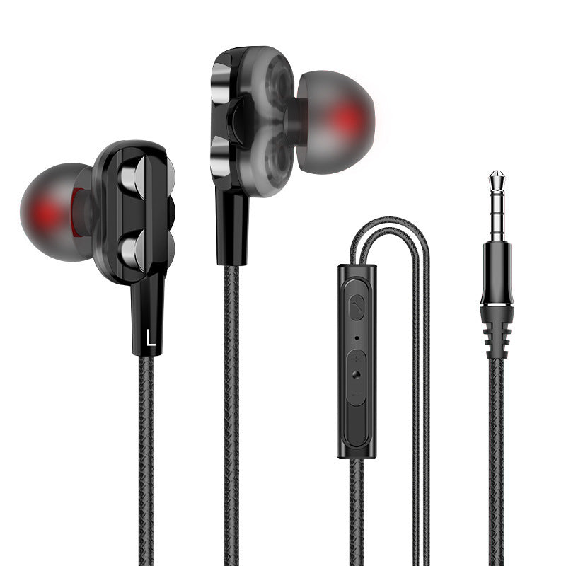 JMT-188938 Dual Action In-Ear Headphones with 3.5mm Plug - 20-20000Hz Frequency Response, 10mm Drive Unit, 108dB Sensitivity, 1.2m Round Wire