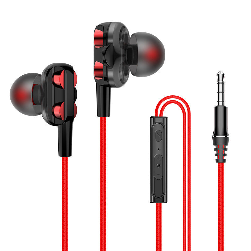 JMT-188938 Dual Action In-Ear Headphones with 3.5mm Plug - 20-20000Hz Frequency Response, 10mm Drive Unit, 108dB Sensitivity, 1.2m Round Wire