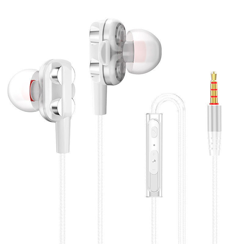 JMT-188938 Dual Action In-Ear Headphones with 3.5mm Plug - 20-20000Hz Frequency Response, 10mm Drive Unit, 108dB Sensitivity, 1.2m Round Wire