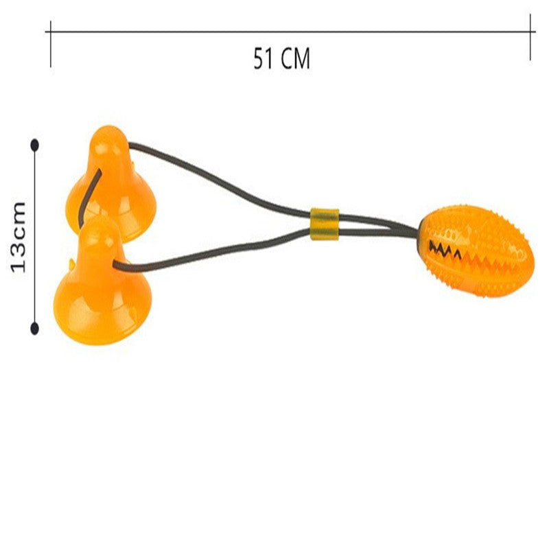 JMT-188938 Multi-Kinetic Dog Rubber Suction Cup Toy with Double Layer Teeth Cleaning Design