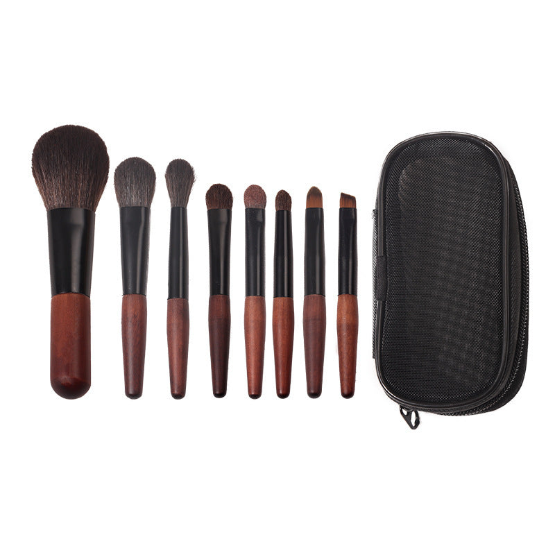 JMT-189066 Mini Portable Makeup Brush Set with Horse Hair and Wooden Handle for Travel