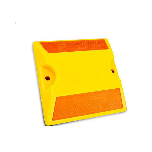 JMT-189322 Reflective Road Safety Sign for Driveways, Private Roads, and Parking Lots - Yellow Plastic, 10x10x2cm