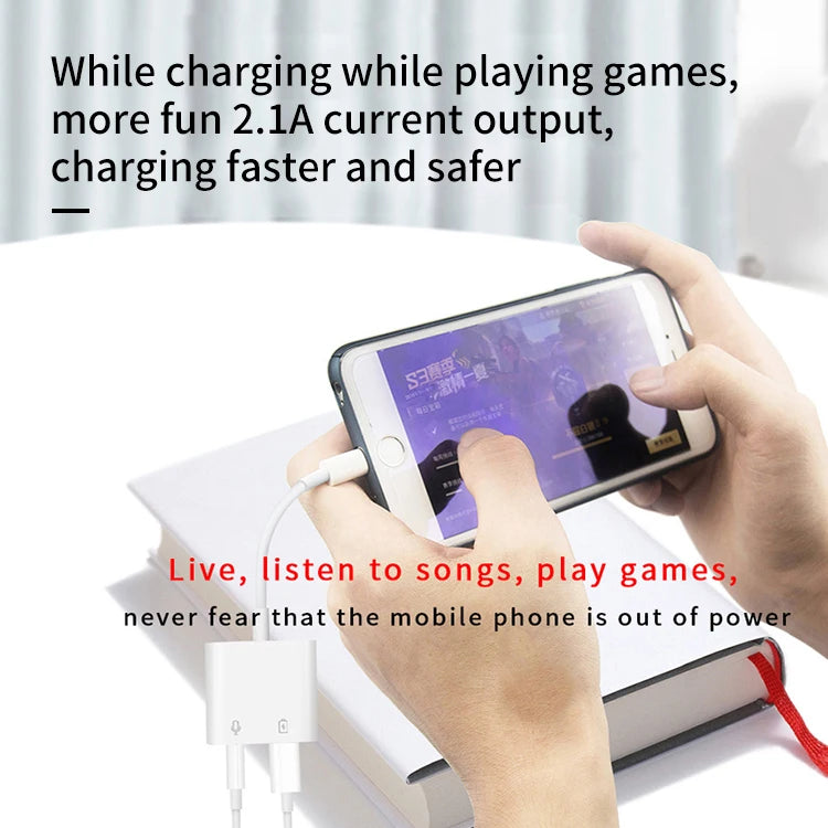 JMT-189450 2-in-1 Audio and Charging Adapter for 3.5mm Headphones and iPhone