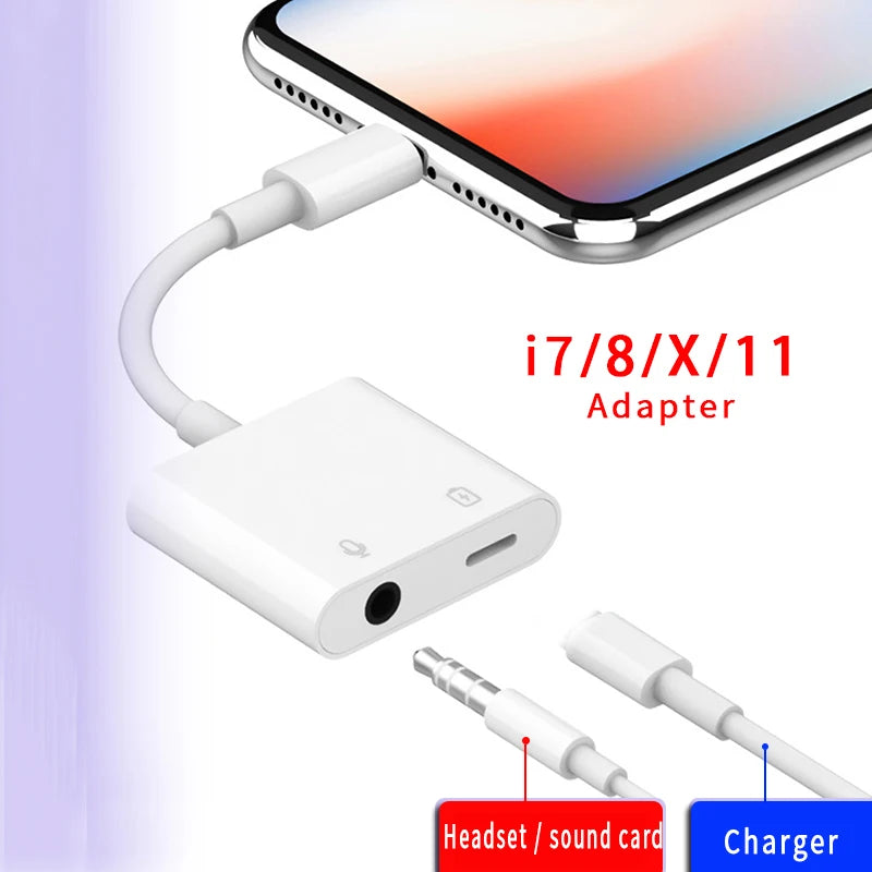 JMT-189450 2-in-1 Audio and Charging Adapter for 3.5mm Headphones and iPhone
