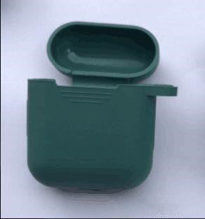 JMT-189450 AirPods 1 & 2 Silica Gel Clamshell Case with Hook and Anti-Loss Rope