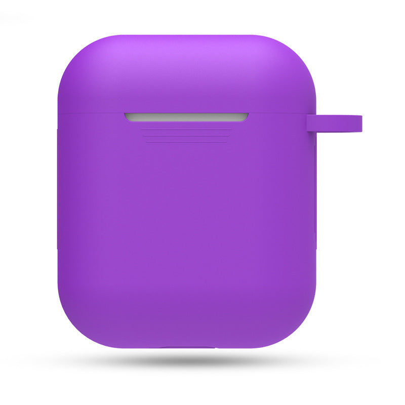 JMT-189450 AirPods 1 & 2 Silica Gel Clamshell Case with Hook and Anti-Loss Rope