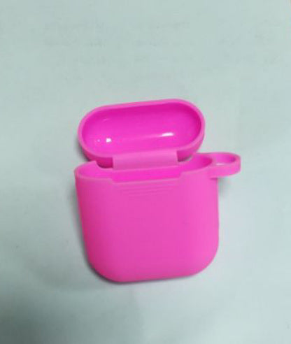 JMT-189450 AirPods 1 & 2 Silica Gel Clamshell Case with Hook and Anti-Loss Rope