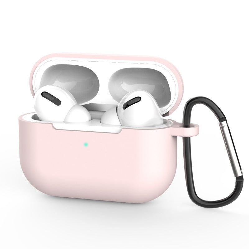 JMT-189450 AirPods 1 & 2 Silica Gel Clamshell Case with Hook and Anti-Loss Rope