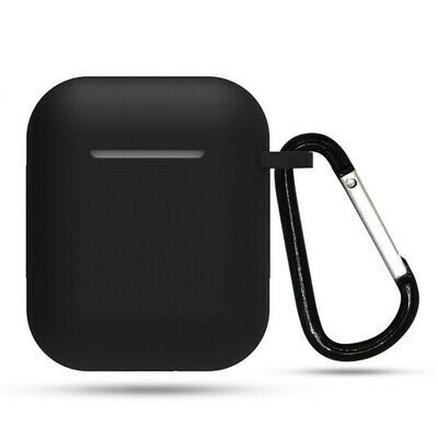 JMT-189450 AirPods 1 & 2 Silica Gel Clamshell Case with Hook and Anti-Loss Rope