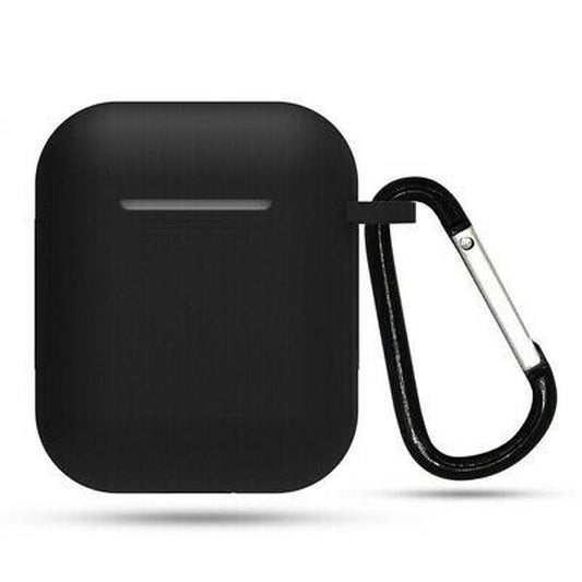JMT-189450 AirPods 1 & 2 Silica Gel Clamshell Case with Hook and Anti-Loss Rope