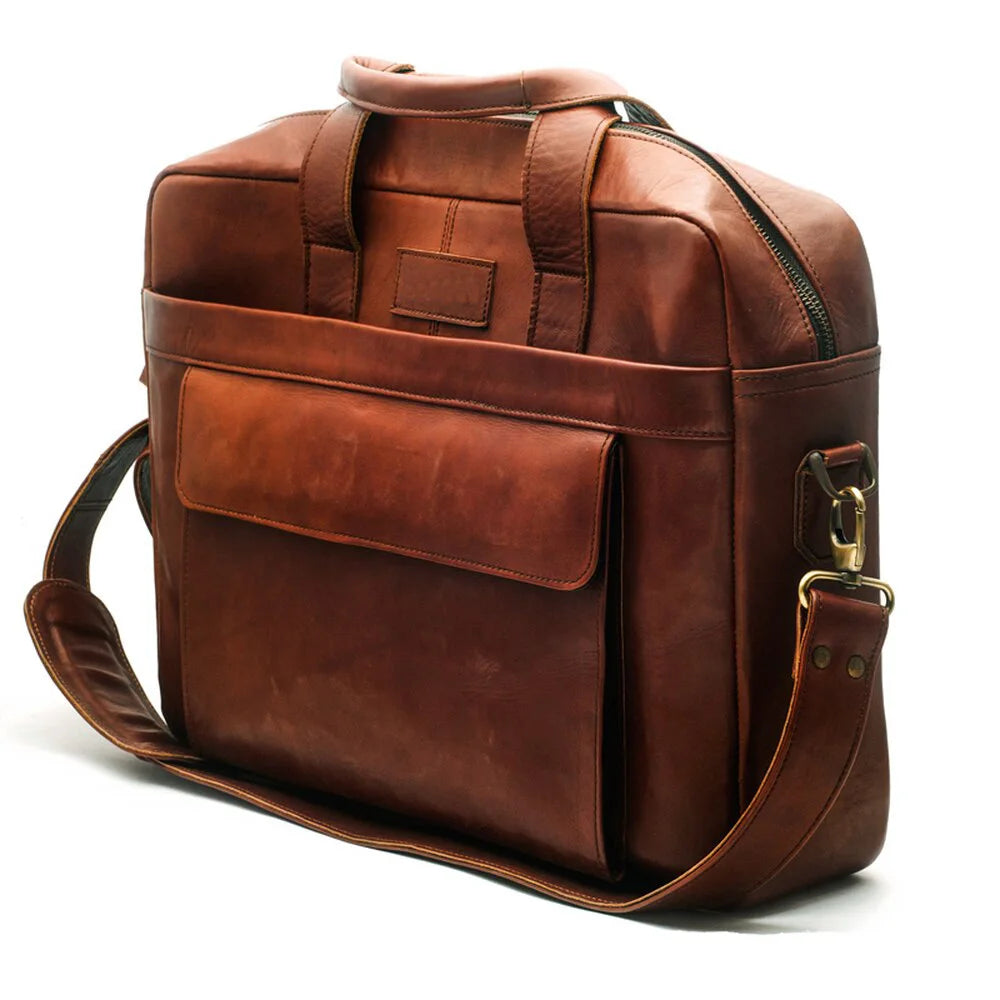 JMT-189770 Slim Leather Laptop Briefcase for Women - Elegant Executive Office Bag