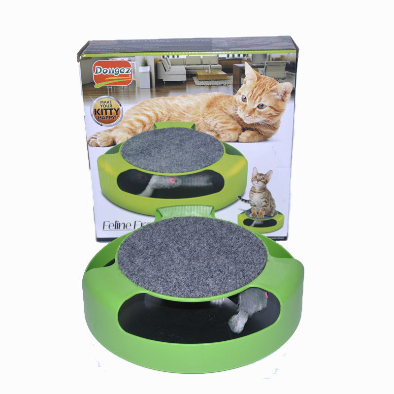 JMT-189962 Shadowless Rotating Turntable for Cats and Mice – Circular Play Platform with Toy Space