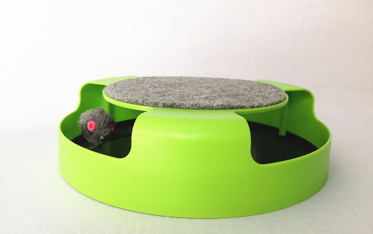 JMT-189962 Shadowless Rotating Turntable for Cats and Mice – Circular Play Platform with Toy Space