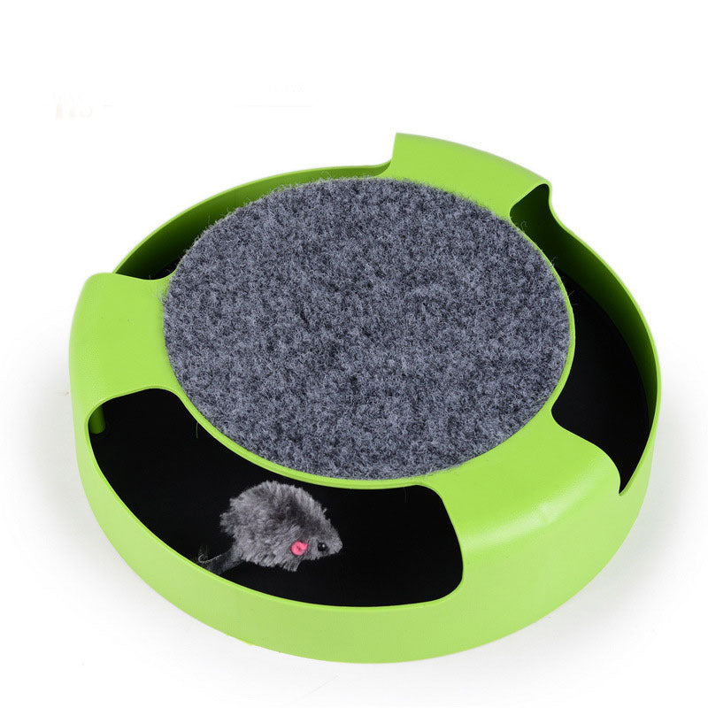 JMT-189962 Shadowless Rotating Turntable for Cats and Mice – Circular Play Platform with Toy Space