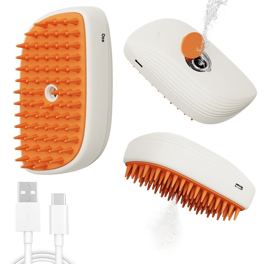 JMT-190026 USB Rechargeable Pet Grooming Steam Brush with Accessories for Cats
