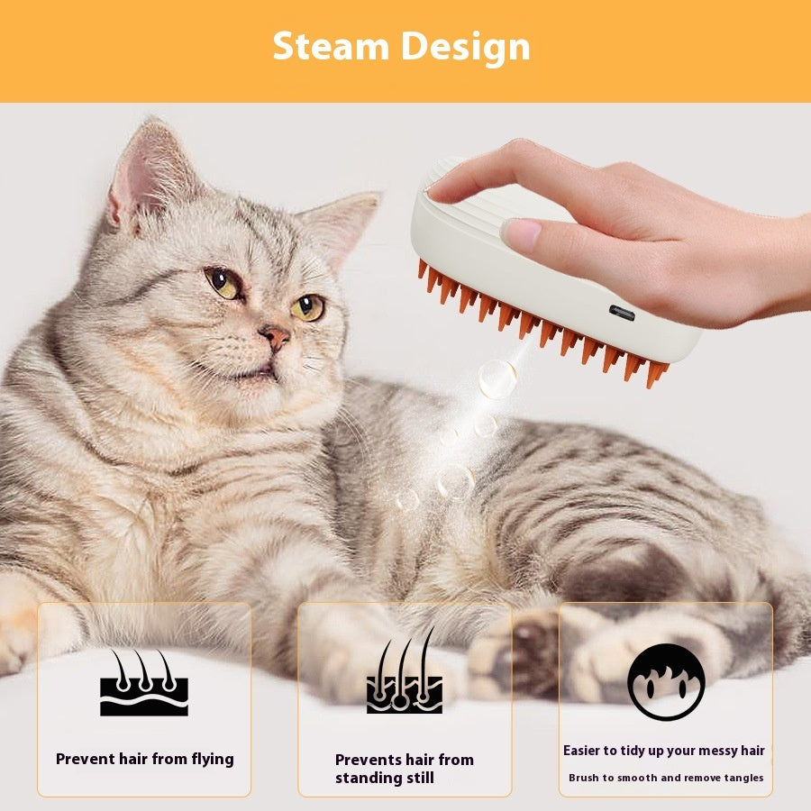 JMT-190026 USB Rechargeable Pet Grooming Steam Brush with Accessories for Cats