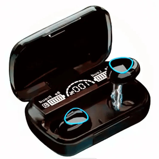 JMT-190282 Wireless Bluetooth Earbuds with Digital Display, Waterproof Design, Noise Reduction, and Power Bank Charging for Sports and Gaming