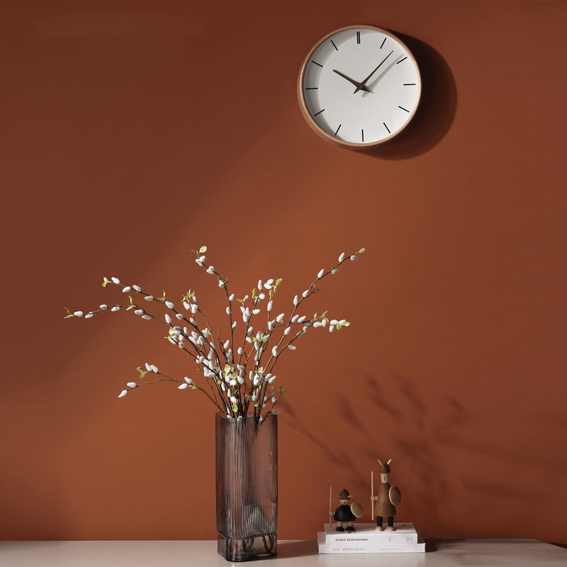 JMT-190602 Elegant Solid Wood Silent Clock for Living Room and Bedroom Decor