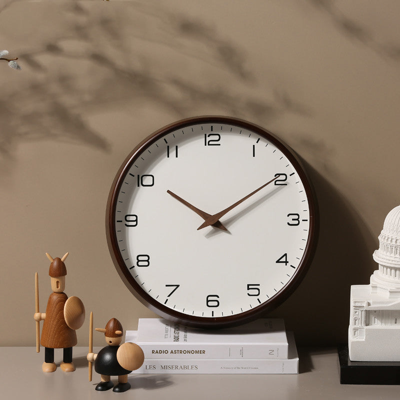 JMT-190602 Elegant Solid Wood Silent Clock for Living Room and Bedroom Decor