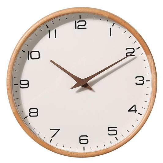JMT-190602 Elegant Solid Wood Silent Clock for Living Room and Bedroom Decor
