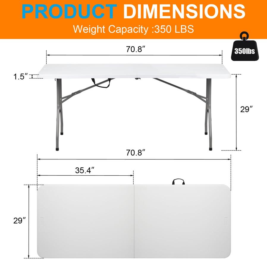 JMT-190986 Portable Lightweight Folding Rectangular Table for Outdoor Use
