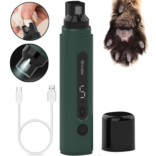 JMT-191178 Rechargeable Electric Dog Nail Grinder with 5-Speed Settings and LED Light for Safe and Quiet Pet Grooming