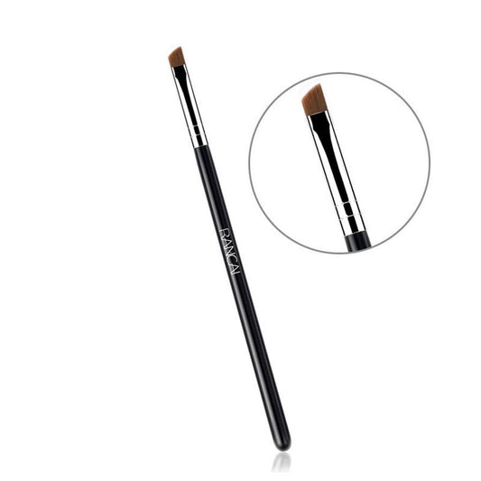 JMT-191370 Portable Horse Hair Oblique Eyebrow Smudge Brush with Wooden Handle - 14.5CM
