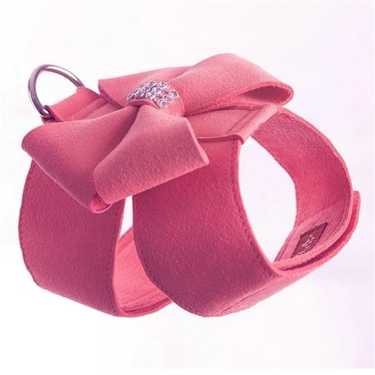 JMT-191434 Bling Rhinestone Dog Harness in Pink, Blue, and Orange - Soft Microfiber Fabric for Small to Medium Dogs