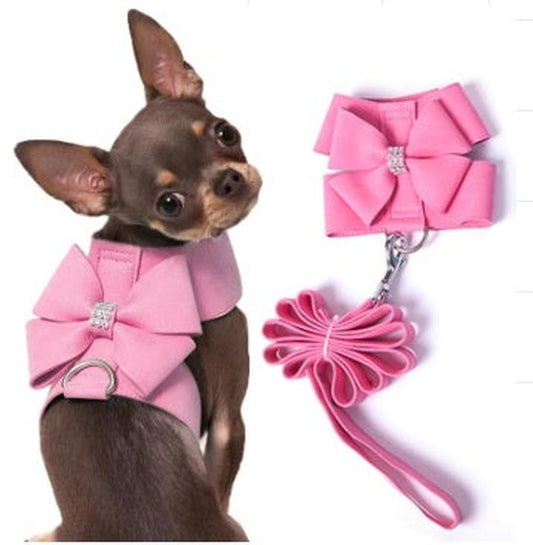 JMT-191434 Bling Rhinestone Dog Harness in Pink, Blue, and Orange - Soft Microfiber Fabric for Small to Medium Dogs
