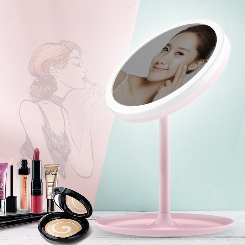JMT-191498 Rechargeable LED Makeup Mirror with Stepless Dimming and Tri-Color Light