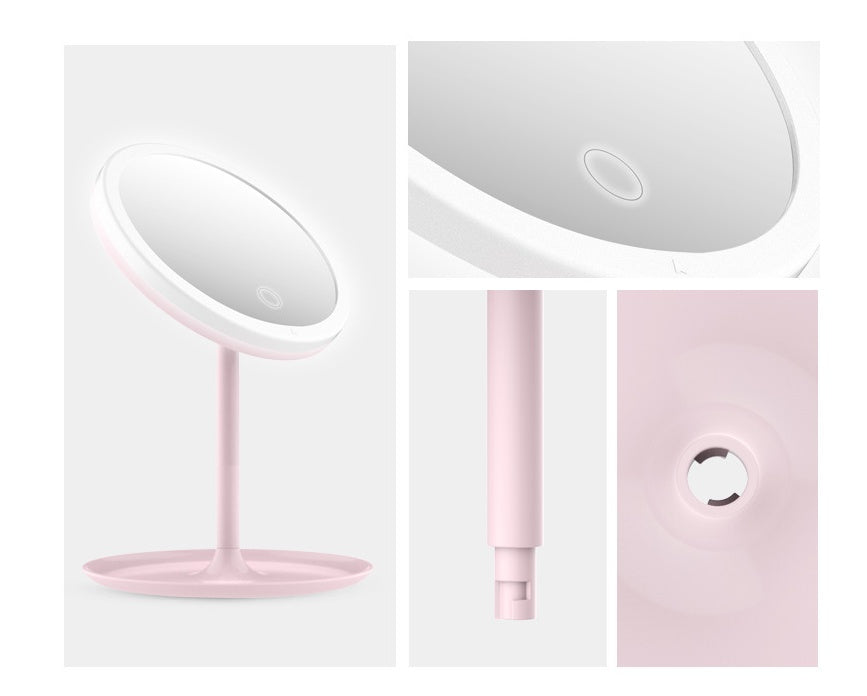 JMT-191498 Rechargeable LED Makeup Mirror with Stepless Dimming and Tri-Color Light