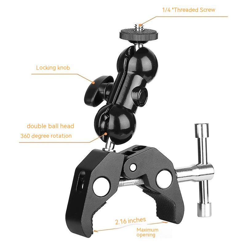 JMT-191626 Universal Aluminum Alloy Hot Shoe Monitor Stand for SLR Cameras with Crab Clamp Support
