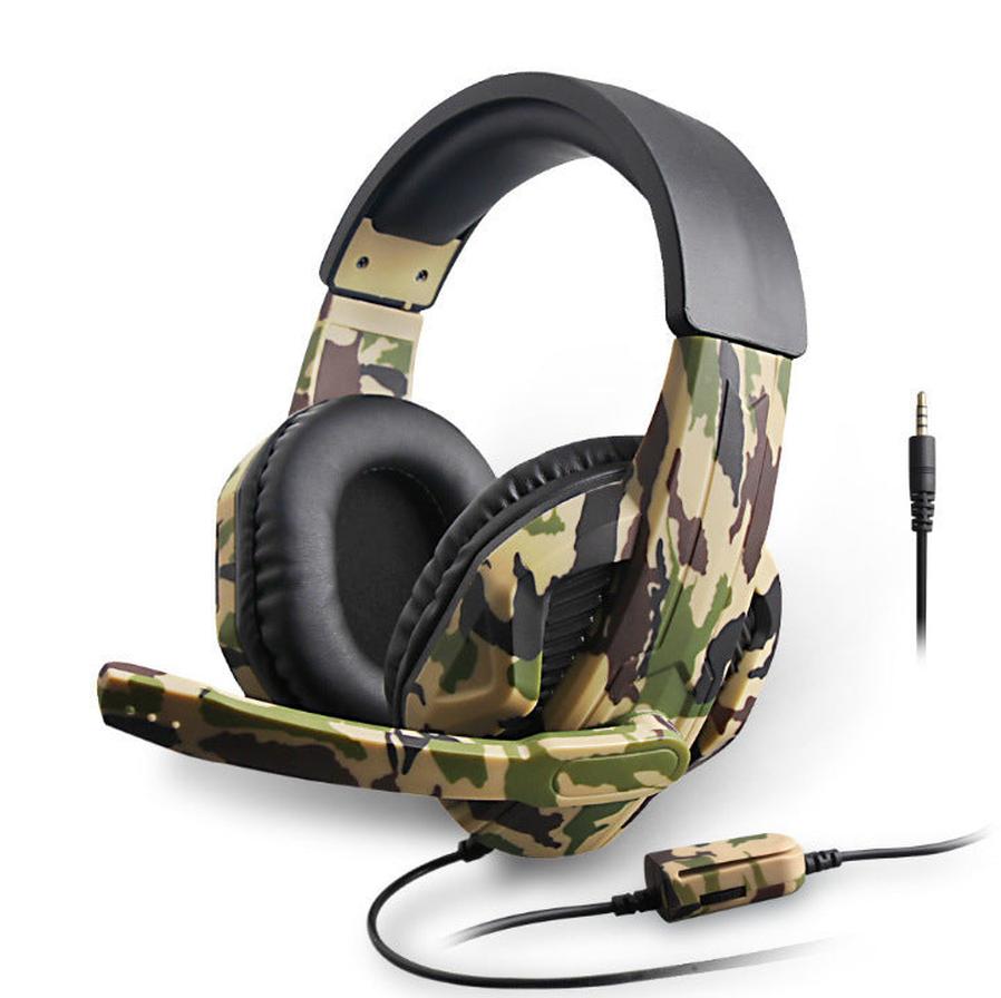 JMT-191754 Light-Up Wired Gaming Headset with Camouflage Design for PS4