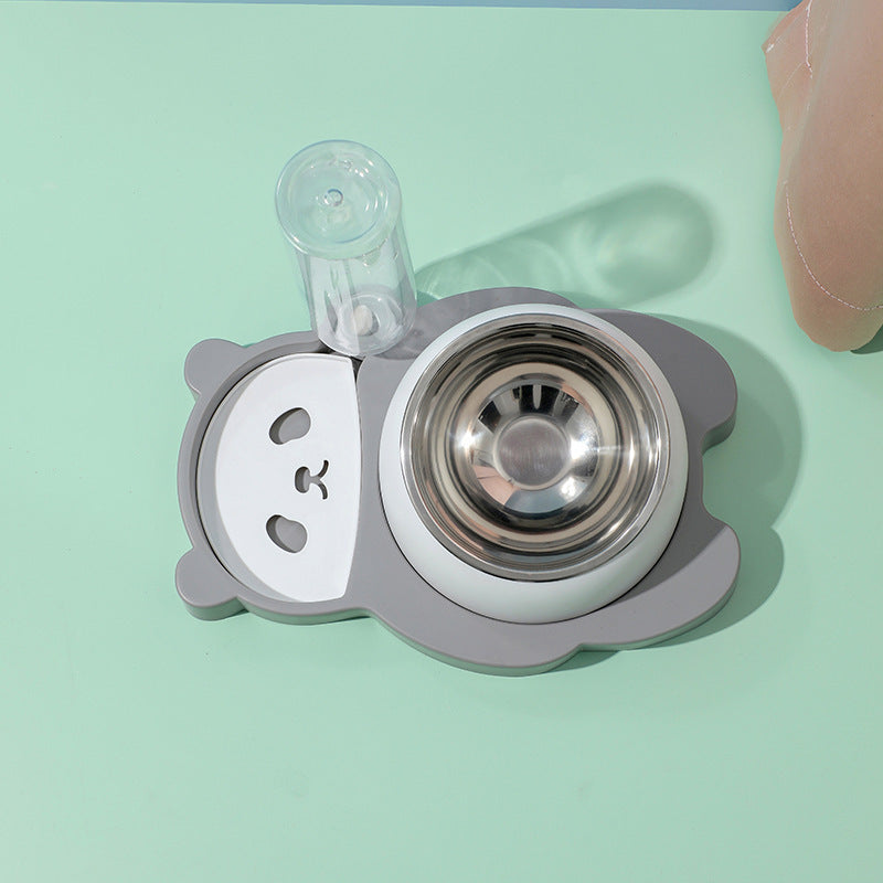 JMT-192074 Elevated Tilted Cat and Dog Bowls with Automatic Water Dispenser for Small Pets