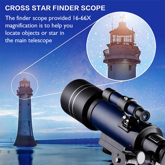 JMT-192778 70mm Refractor Telescope for Moon and Astronomy Watching - 16X to 67X Magnification with Finder Scope