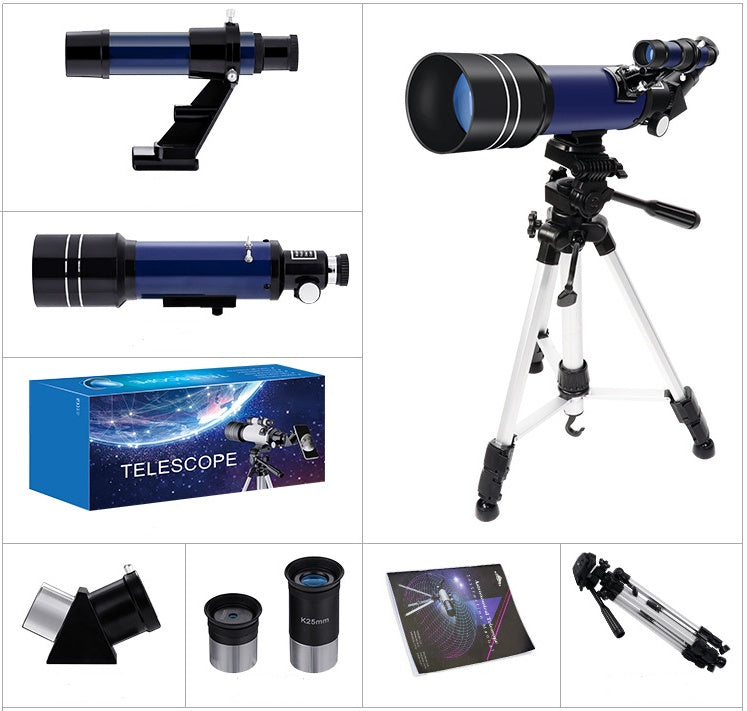 JMT-192778 70mm Refractor Telescope for Moon and Astronomy Watching - 16X to 67X Magnification with Finder Scope