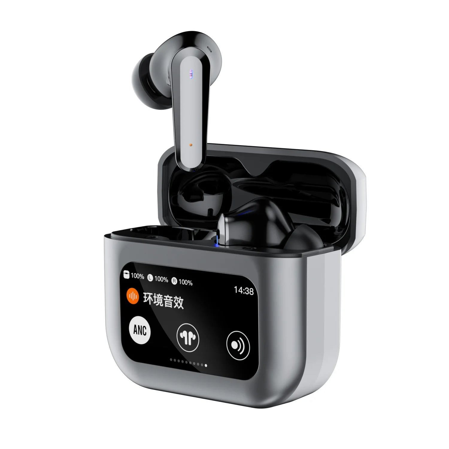 JMT-193418 Q30 Smart In-Ear Headset with LCD Screen, Binaural Noise Reduction, and Long Battery Life