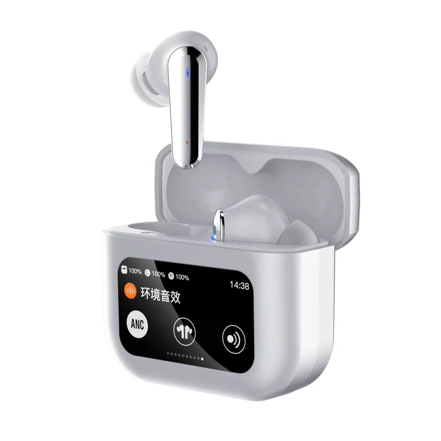 JMT-193418 Q30 Smart In-Ear Headset with LCD Screen, Binaural Noise Reduction, and Long Battery Life