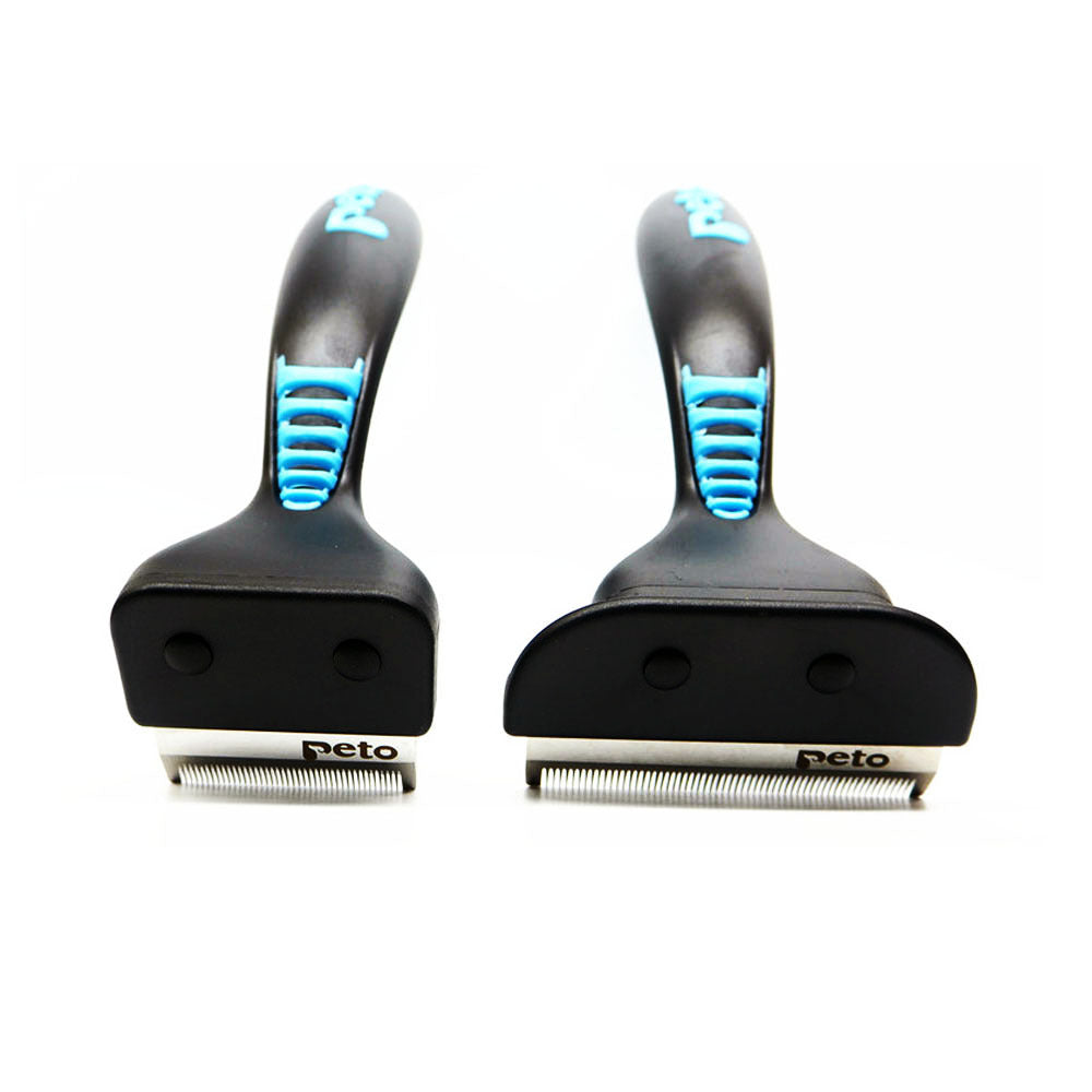 JMT-193482 Pet Comb for Cats and Dogs - Dual-Sided Hair Cleaner in Blue and Pink (160mm x 75mm)