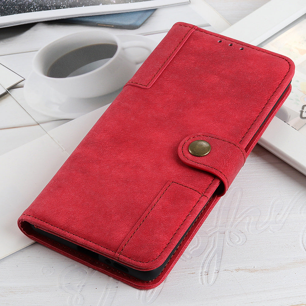 JMT-193930 ASUS Zenfone 7 Leather Wallet Case with Copper Buckle - Antelope Pattern, Handmade PU, Available in Black, Red, Blue, Brown