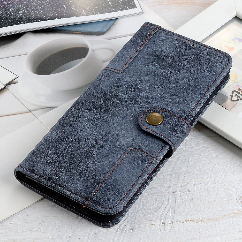 JMT-193930 ASUS Zenfone 7 Leather Wallet Case with Copper Buckle - Antelope Pattern, Handmade PU, Available in Black, Red, Blue, Brown