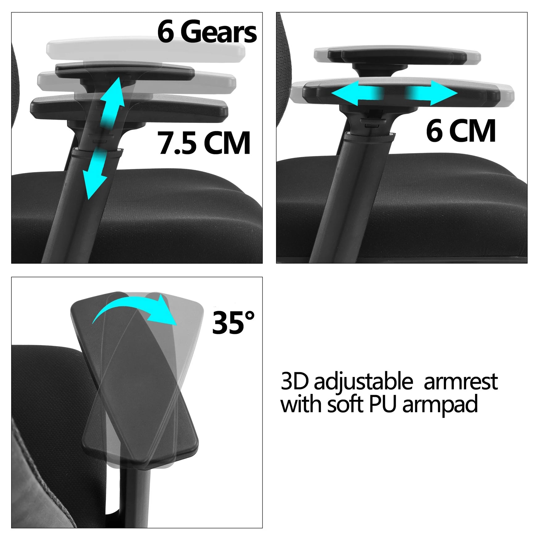 JMT-193994 Ergonomic Floor Gaming Chair with Electric Mobility Features