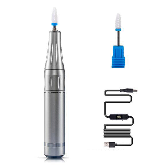 JMT-194186 Electric Nail Polisher with USB Charging, 35000RPM Speed, Portable Design in Galaxy Silver, Space Gray, and Classic Black